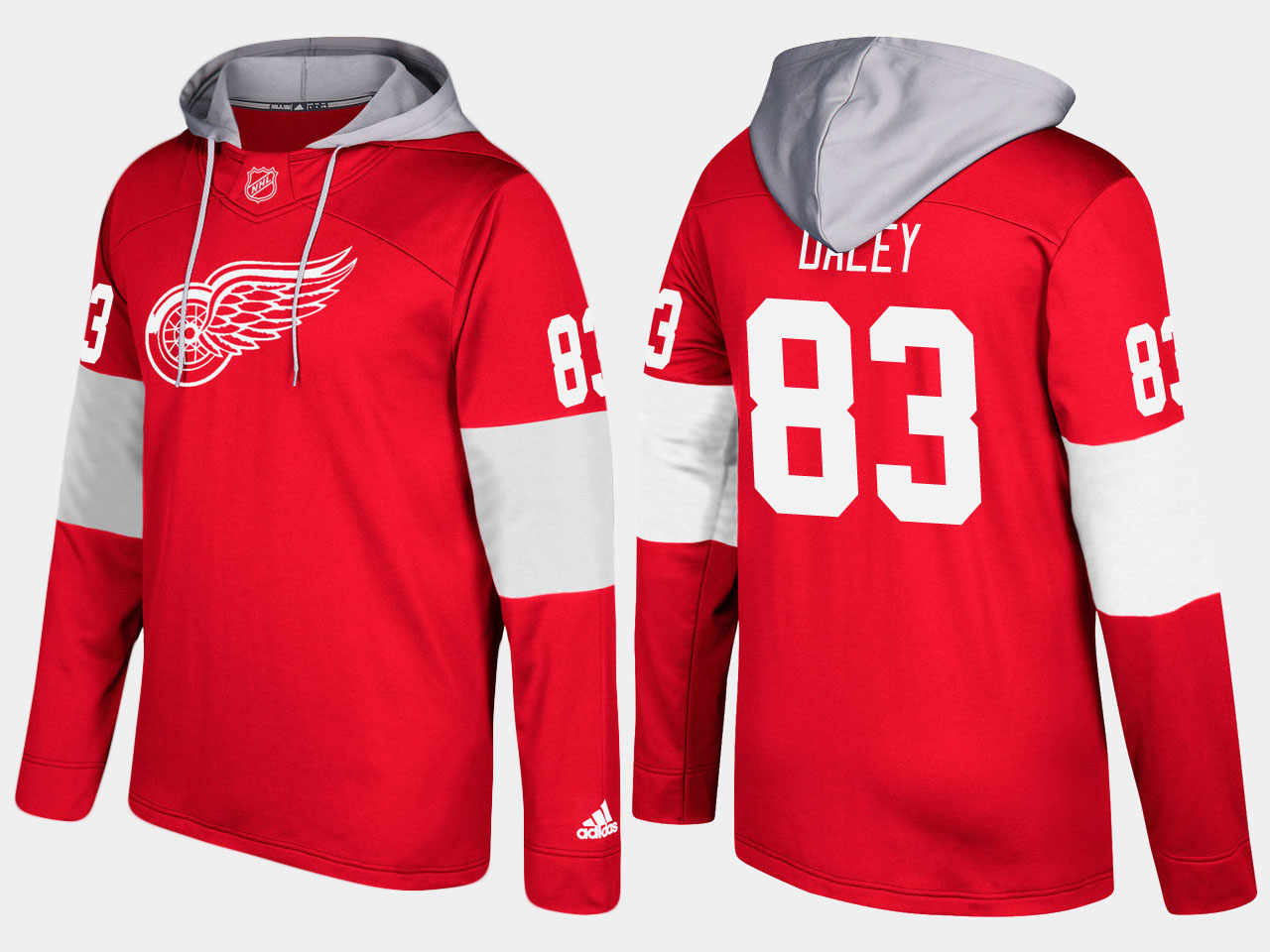 NHL Men Detroit red wings trevor daley  red hoodie->detroit red wings->NHL Jersey